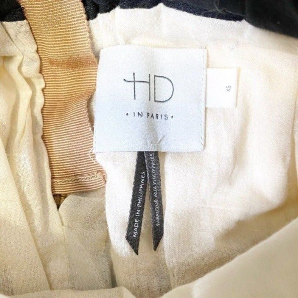 Anthropologie Striped A-line Mini Skirt Tan Black White - Picture 8 of 9